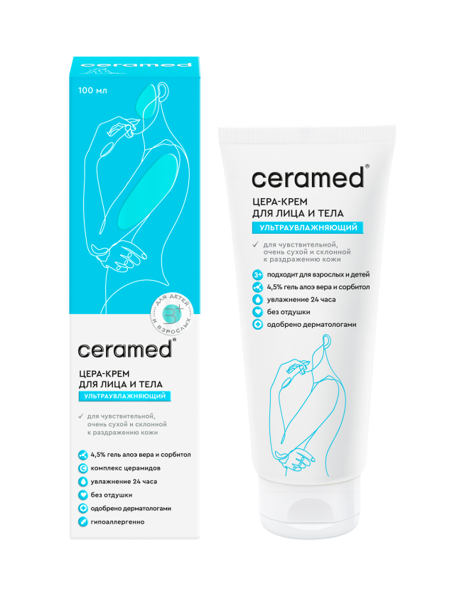 ЦЕРА-КРЕМ ДЛЯ ЛИЦА И ТЕЛА УЛЬТРАУВЛАЖНЯЮЩИЙ, 100 МЛ